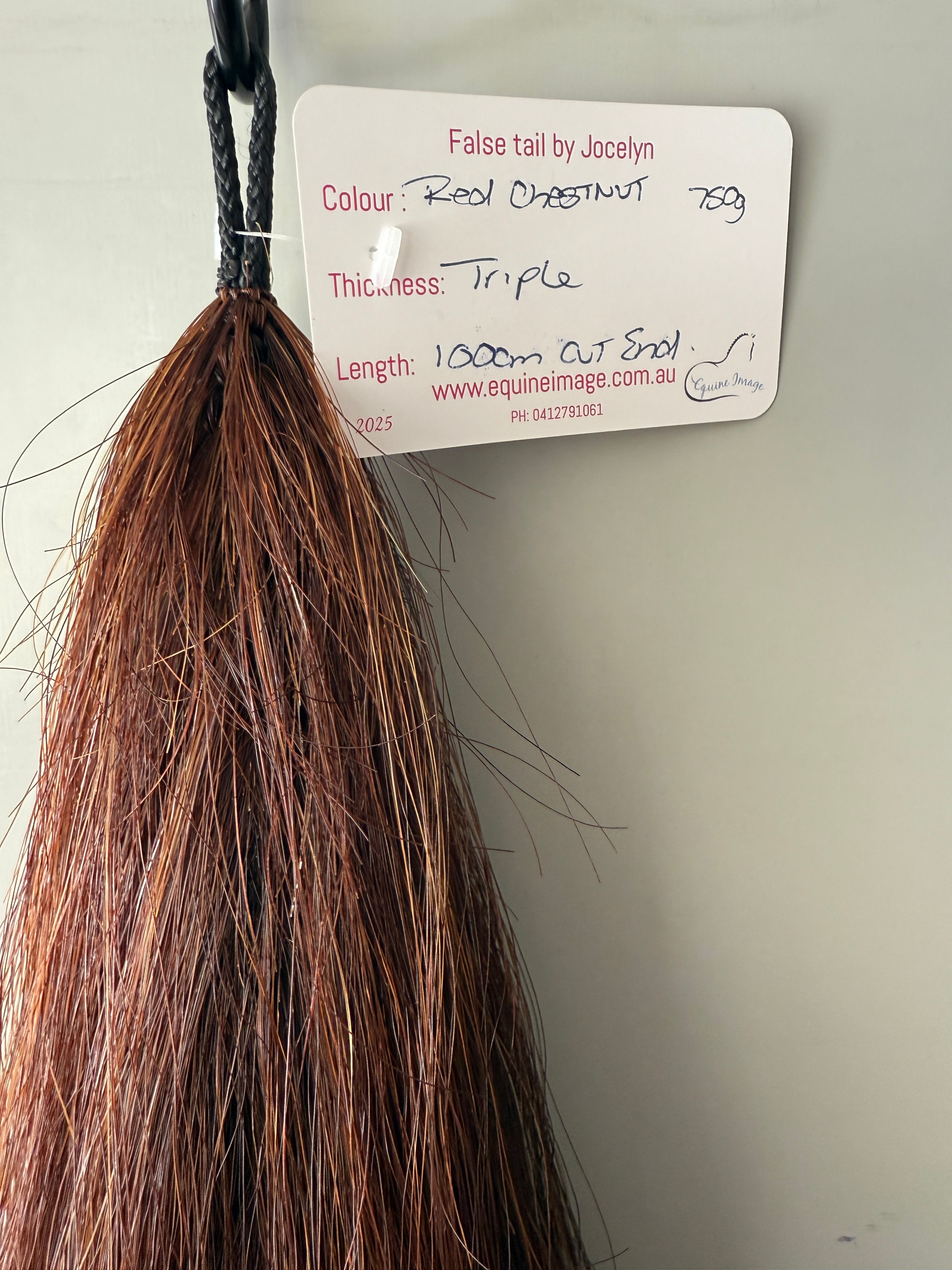 Qhorse length 100 cm cut end Red Chestnut Triple thickness 750g of hair