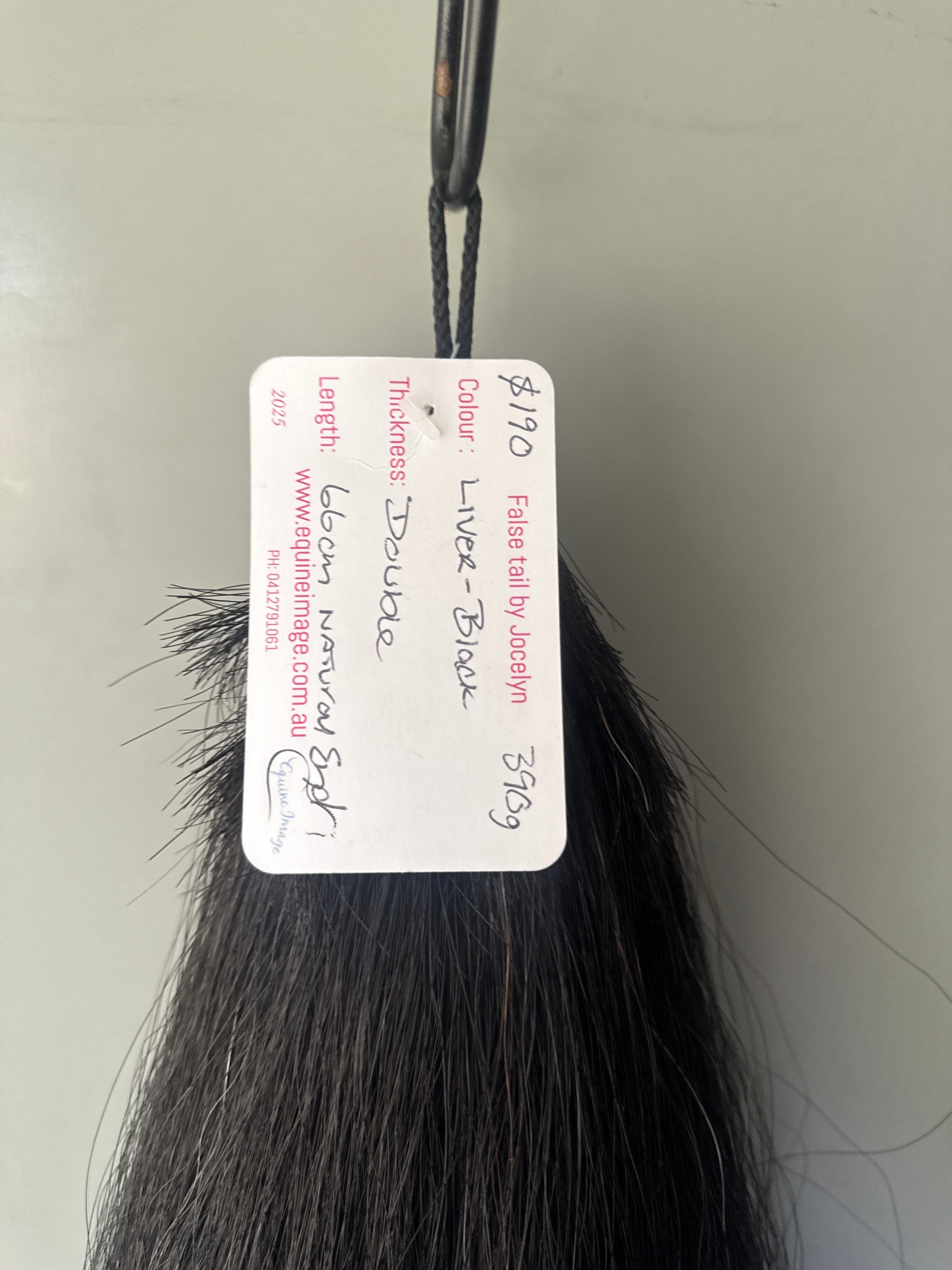 Liver - Black ( natural black ) Double thickness 66 cm natural end Full to base 390g