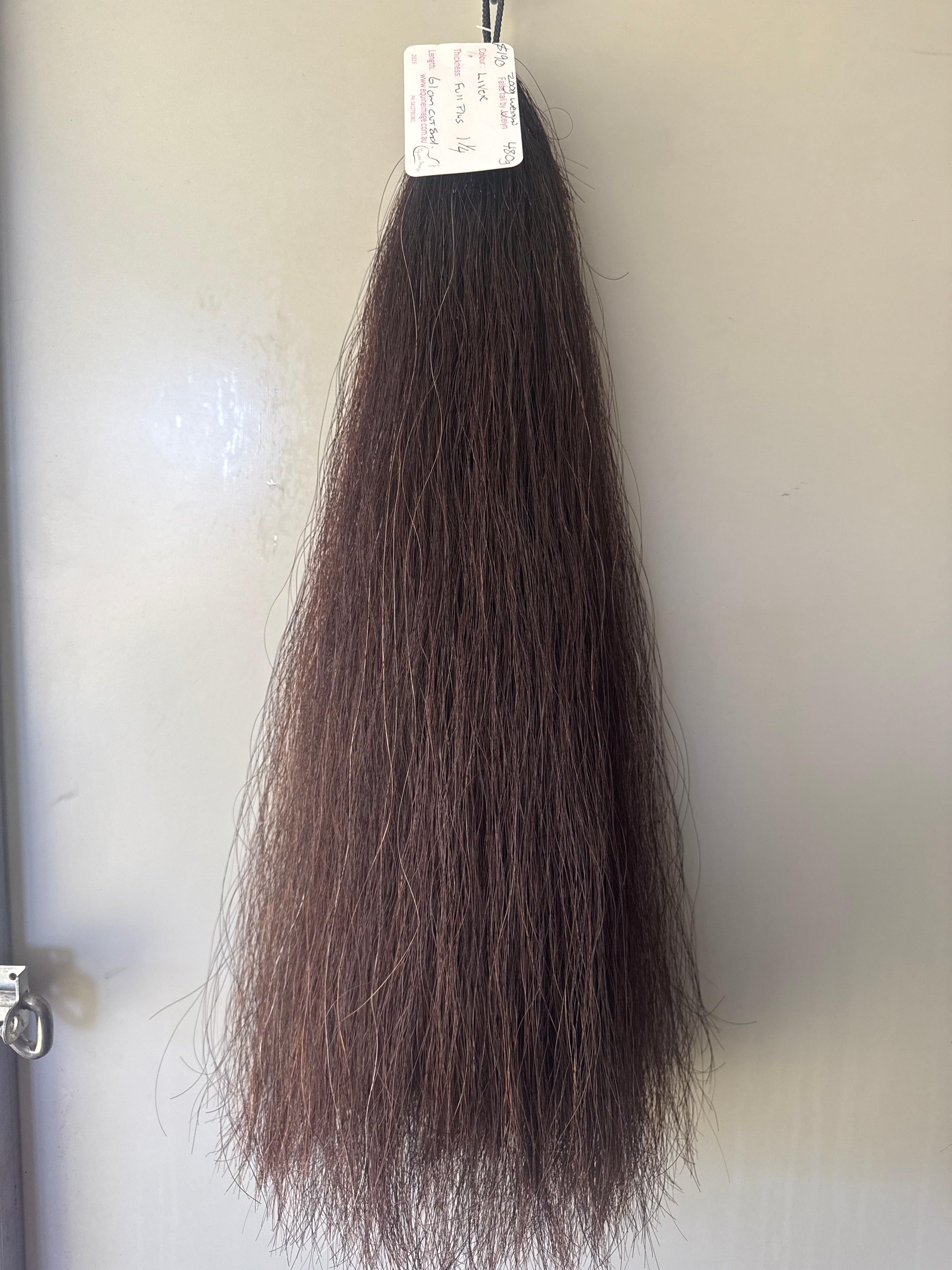 Weighted Liver chestnutFull plus 1 1/4 times ( 200g weight added ) thickness 61 cm long suit pony final weight 480g