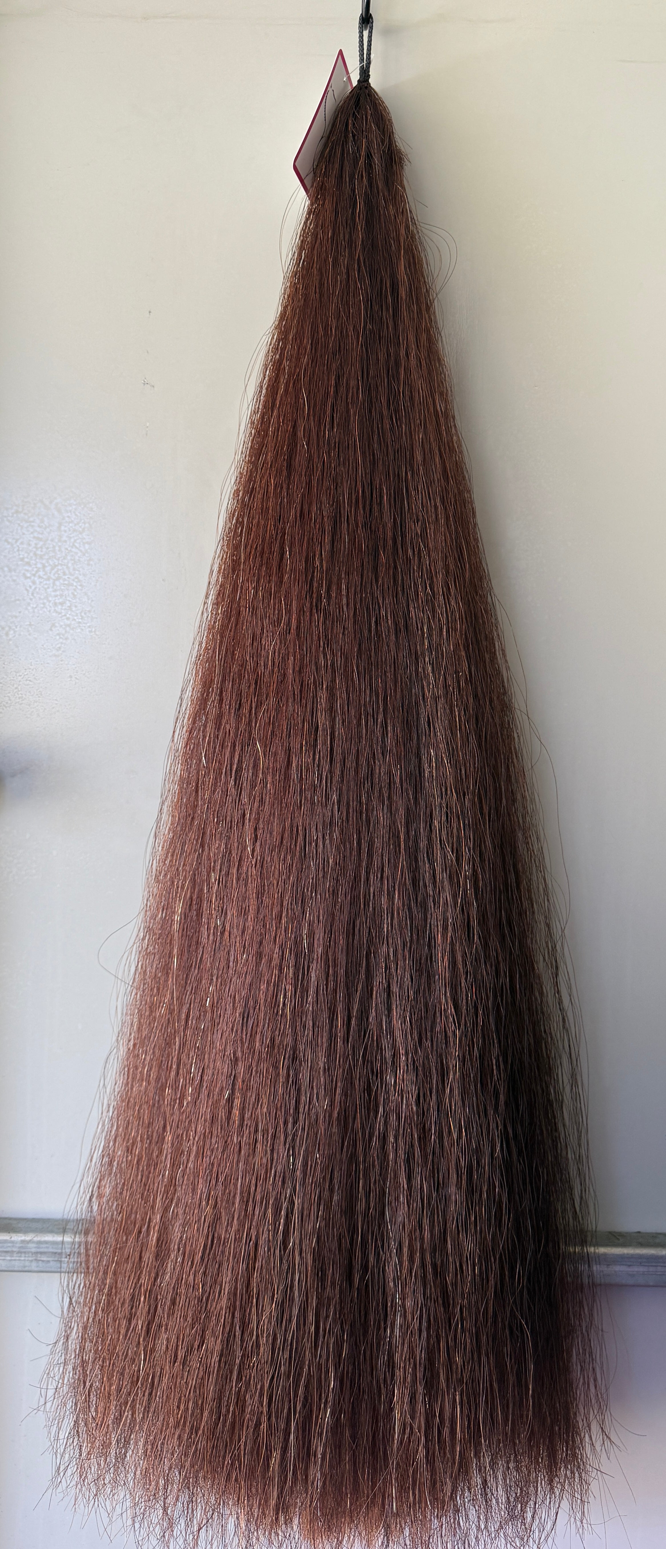 Qhorse Length 100 cm cut end Dark red (almost liver ) big Tripe 780g of hair