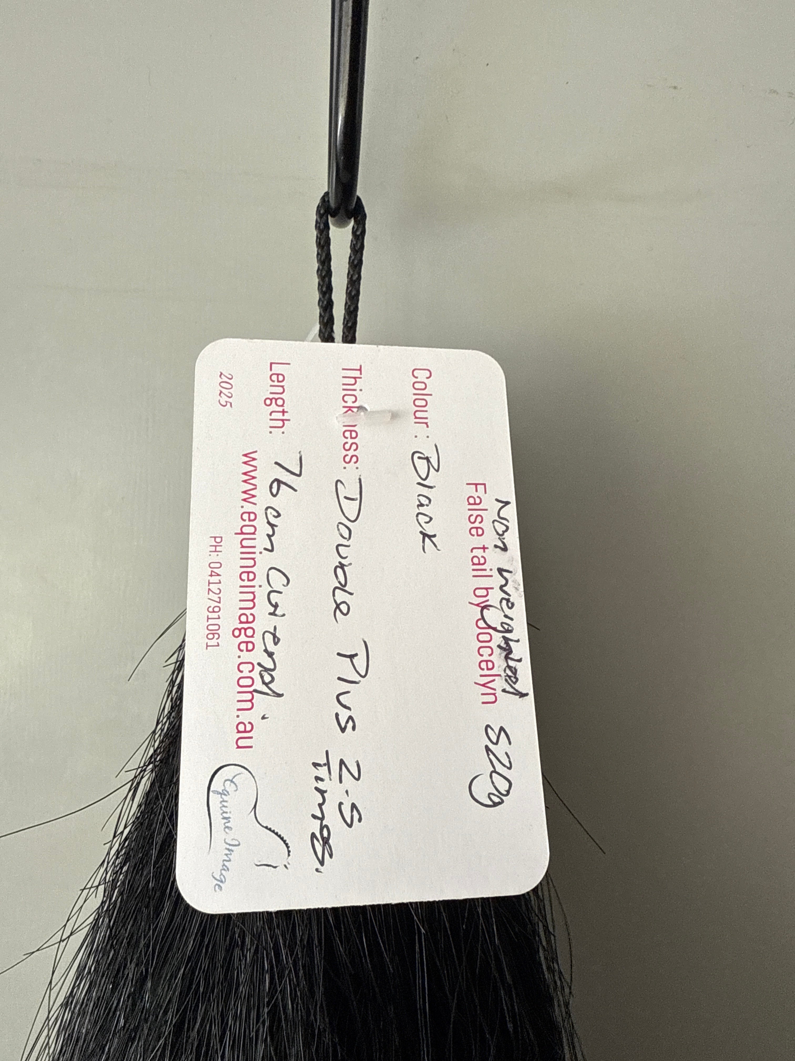 Dyed Black Double plus ( 2 1/4 -2.5 times ) 520g non weighted 76 cm long