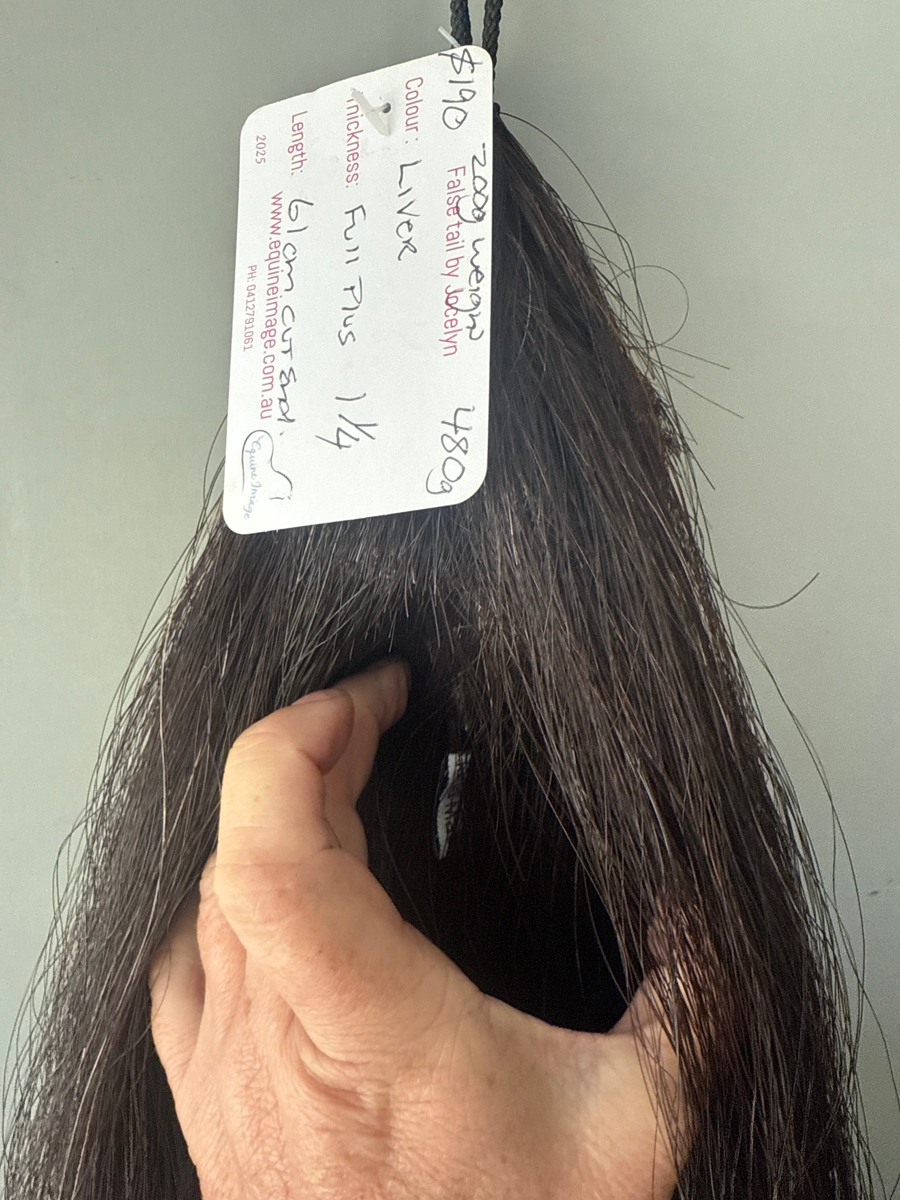 Weighted Liver chestnutFull plus 1 1/4 times ( 200g weight added ) thickness 61 cm long suit pony final weight 480g