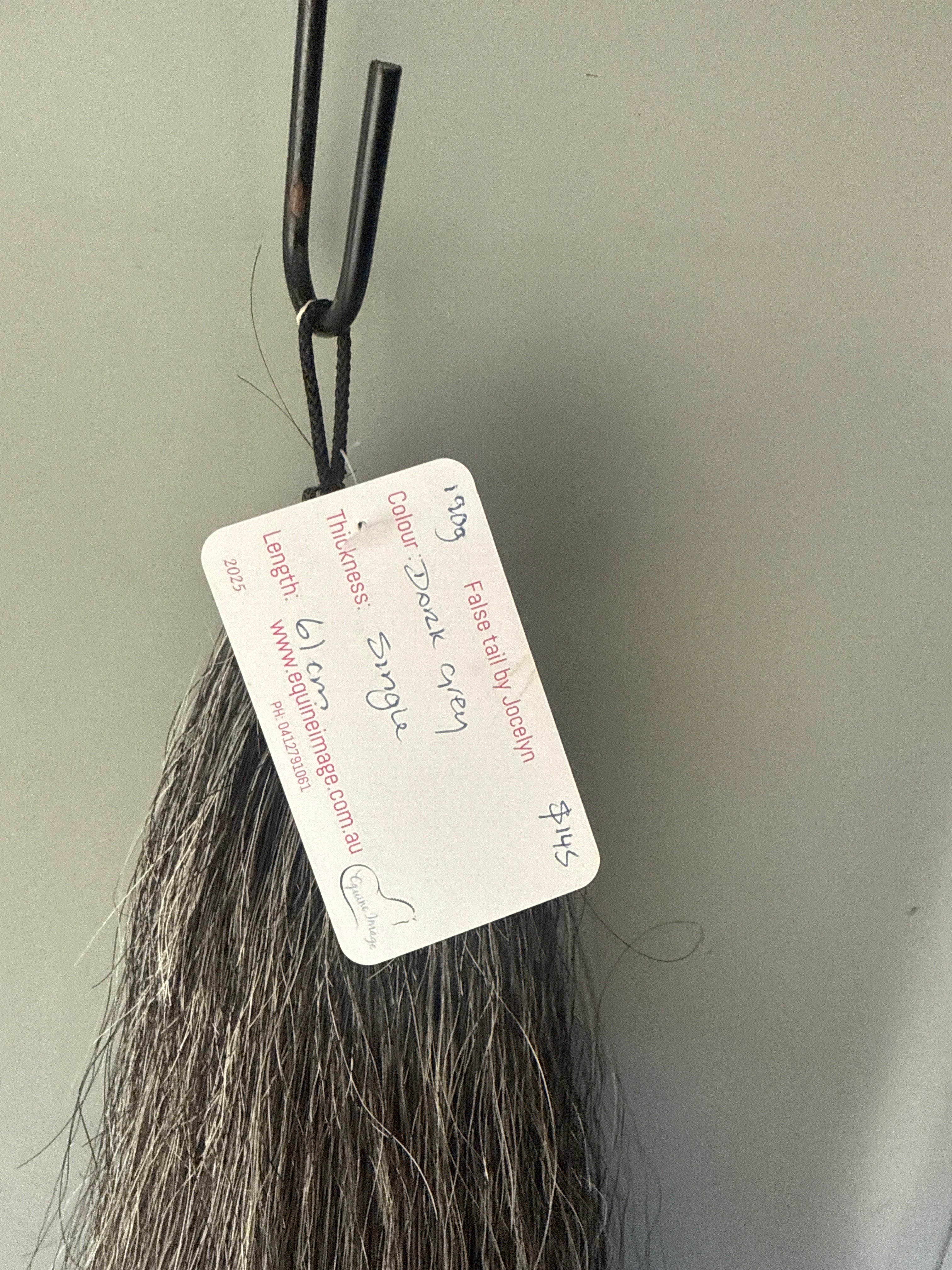 Dark Grey 61 cm long natural end Single thickness