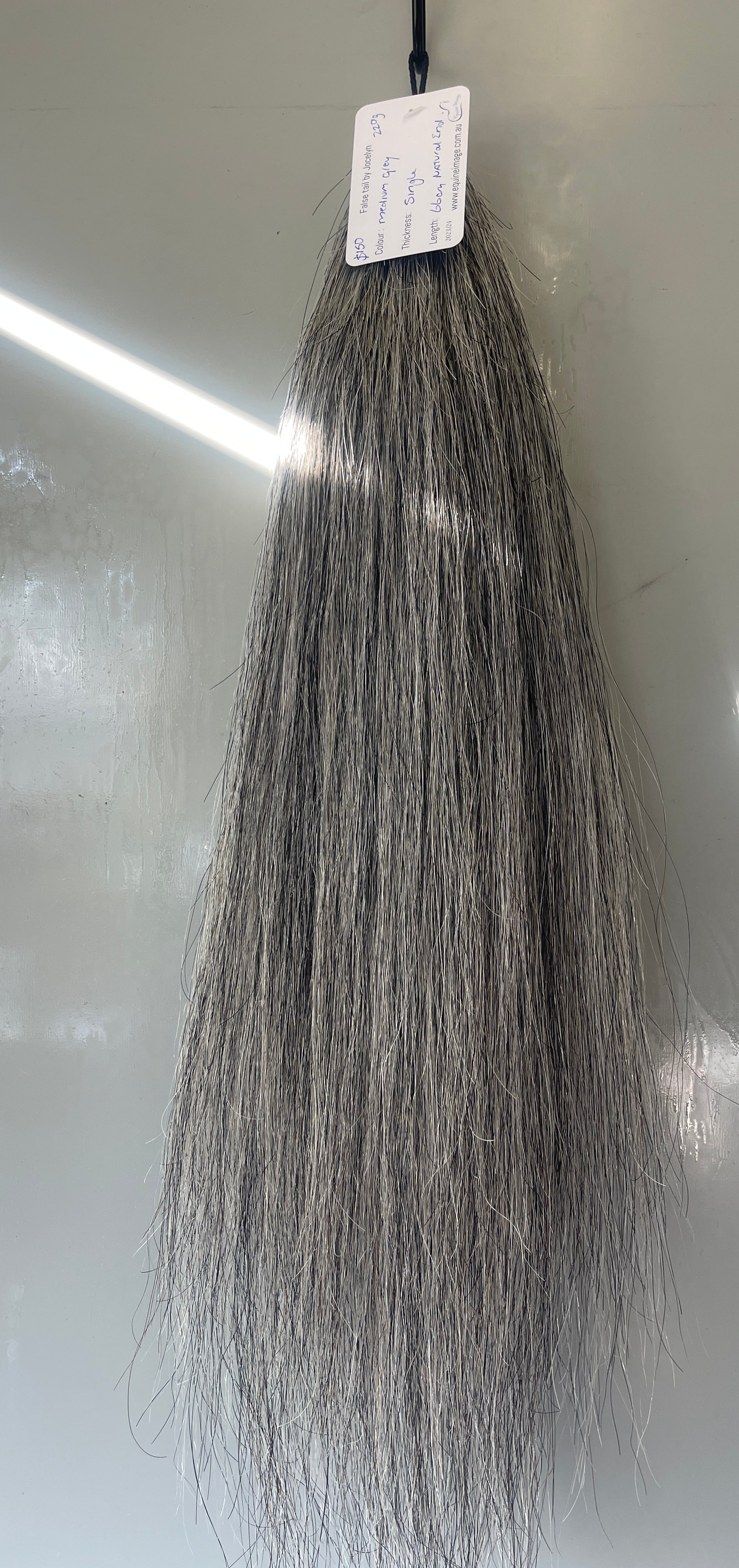 Medium Grey - salt / pepper single 66 cm long