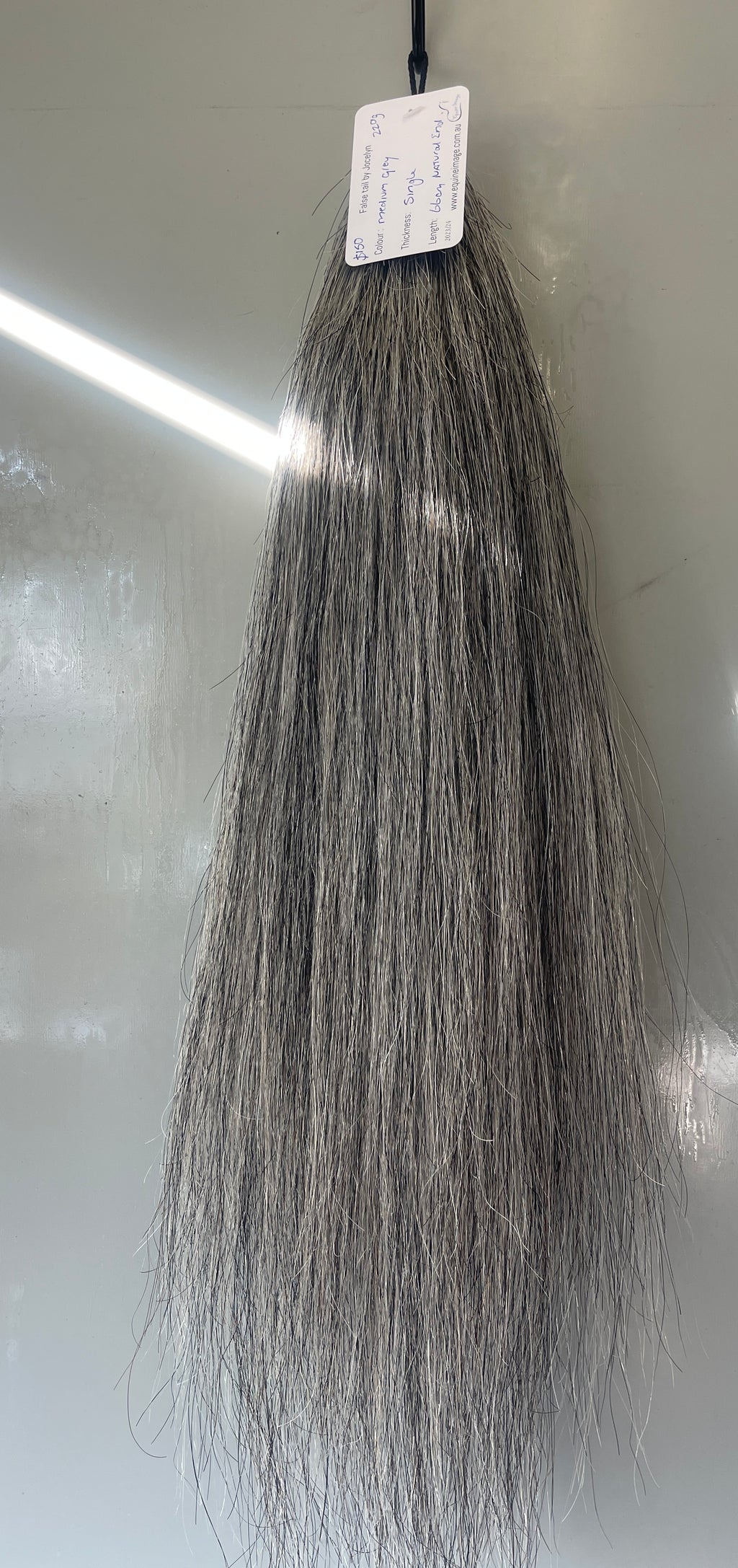 Medium Grey - salt / pepper single 66 cm long