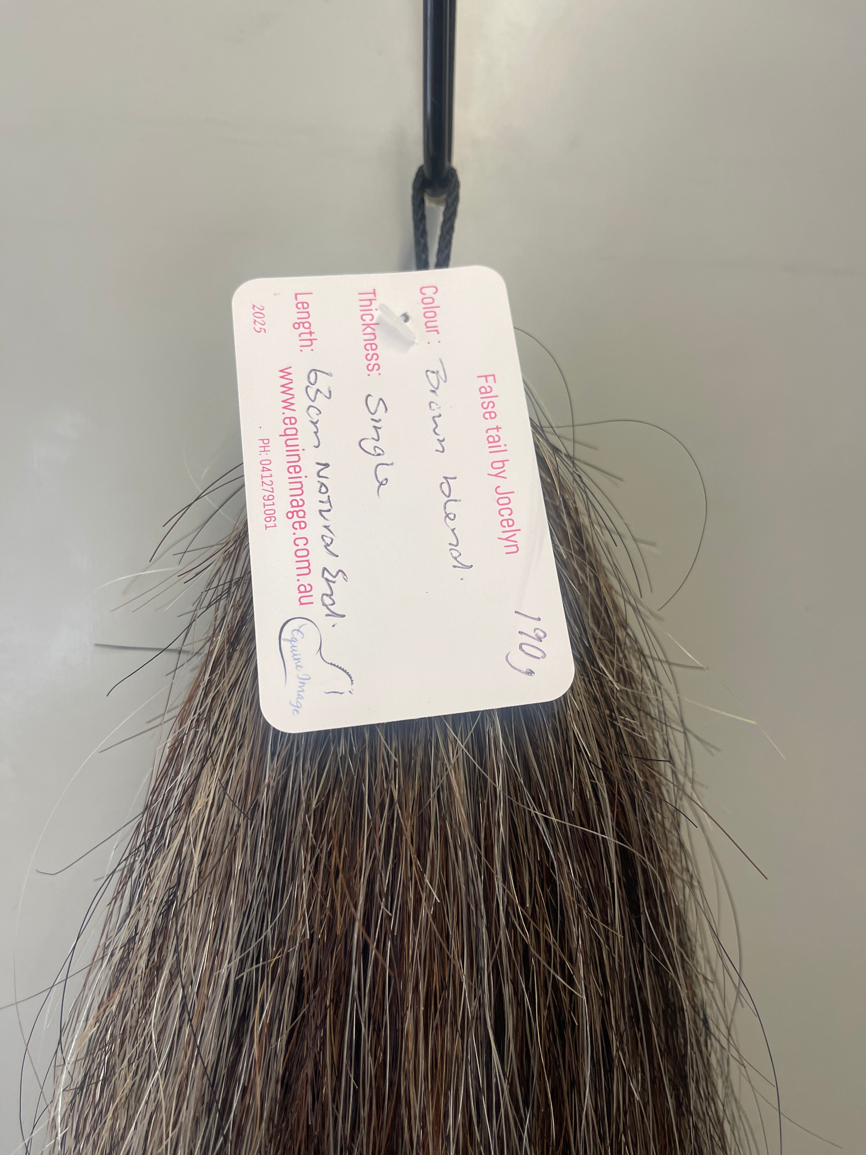 Brown flaxen mix blend 63 cm natural end Single thickness