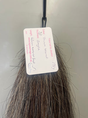 Brown flaxen mix blend 63 cm natural end Single thickness