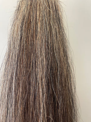 Brown flaxen mix blend 63 cm natural end Single thickness