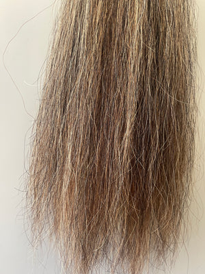 Brown flaxen mix blend 63 cm natural end Single thickness
