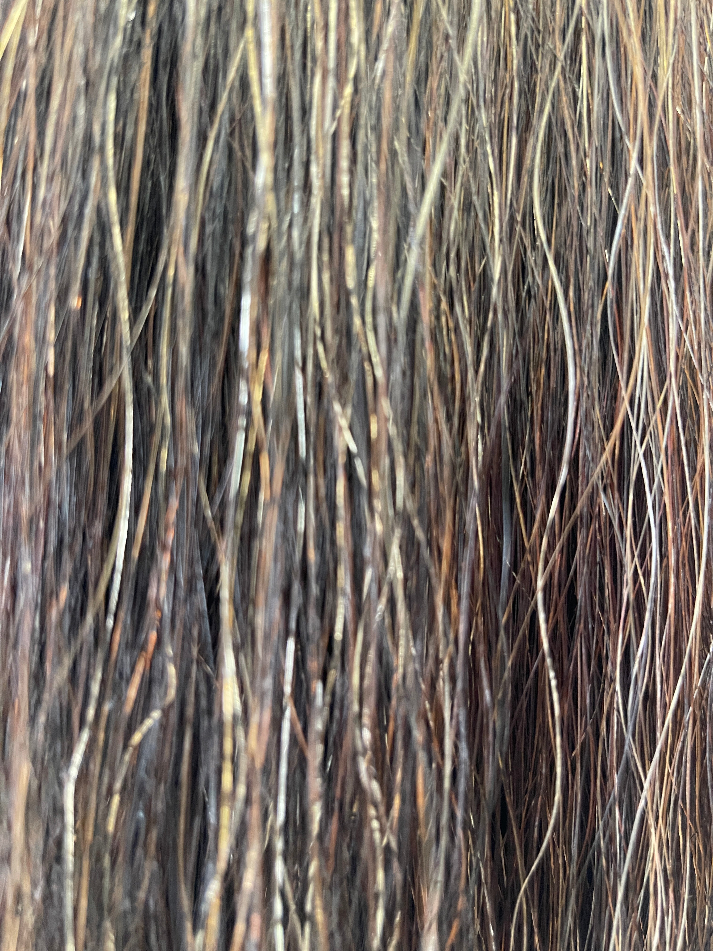 Dark Chestnut Flaxen mix 63cm cut end Triple Thickness