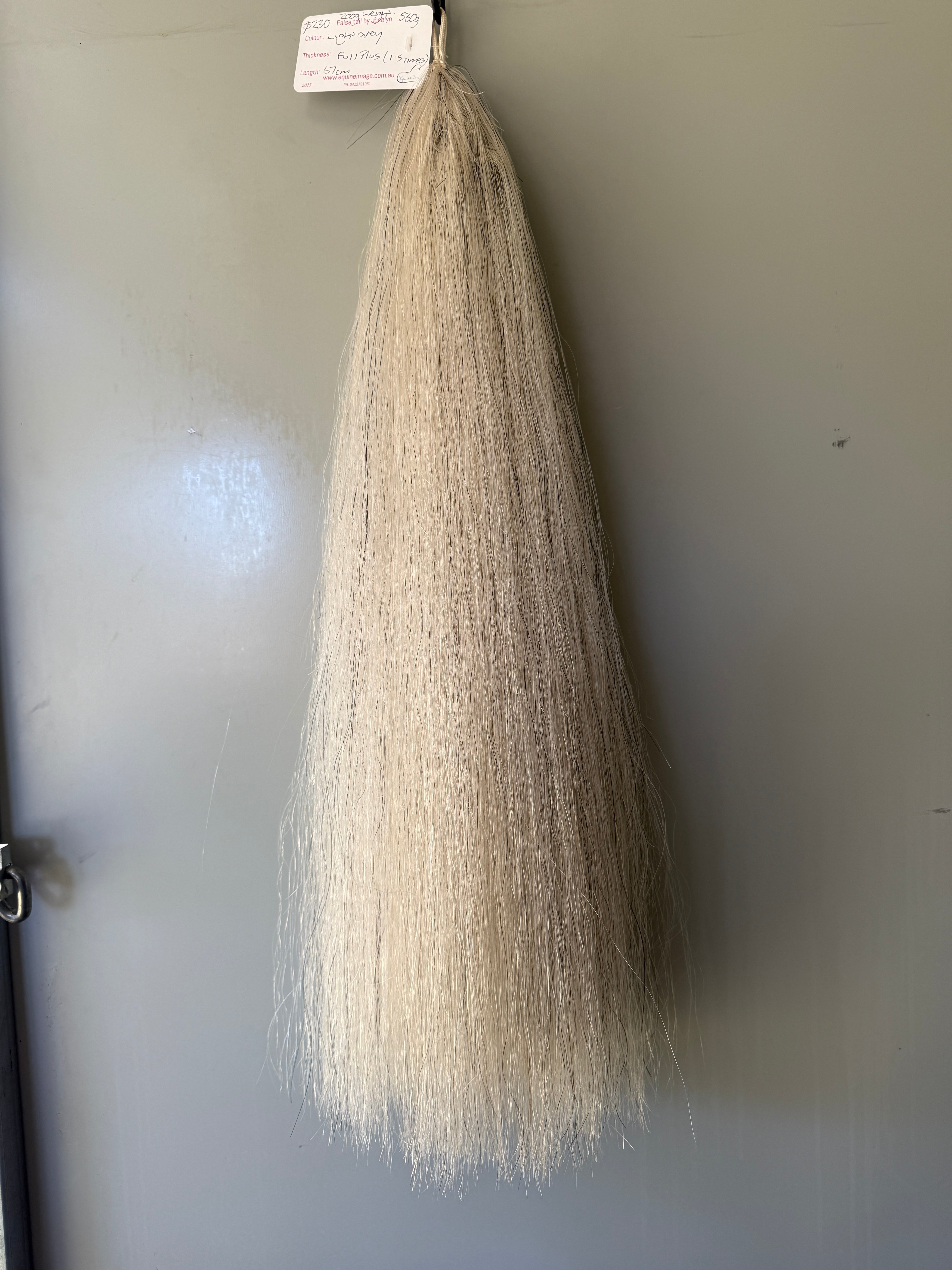 Weighted light Grey blend  Full plus ( 1.5 times ) 67 cm hair length final weight( 200g added ) 530g