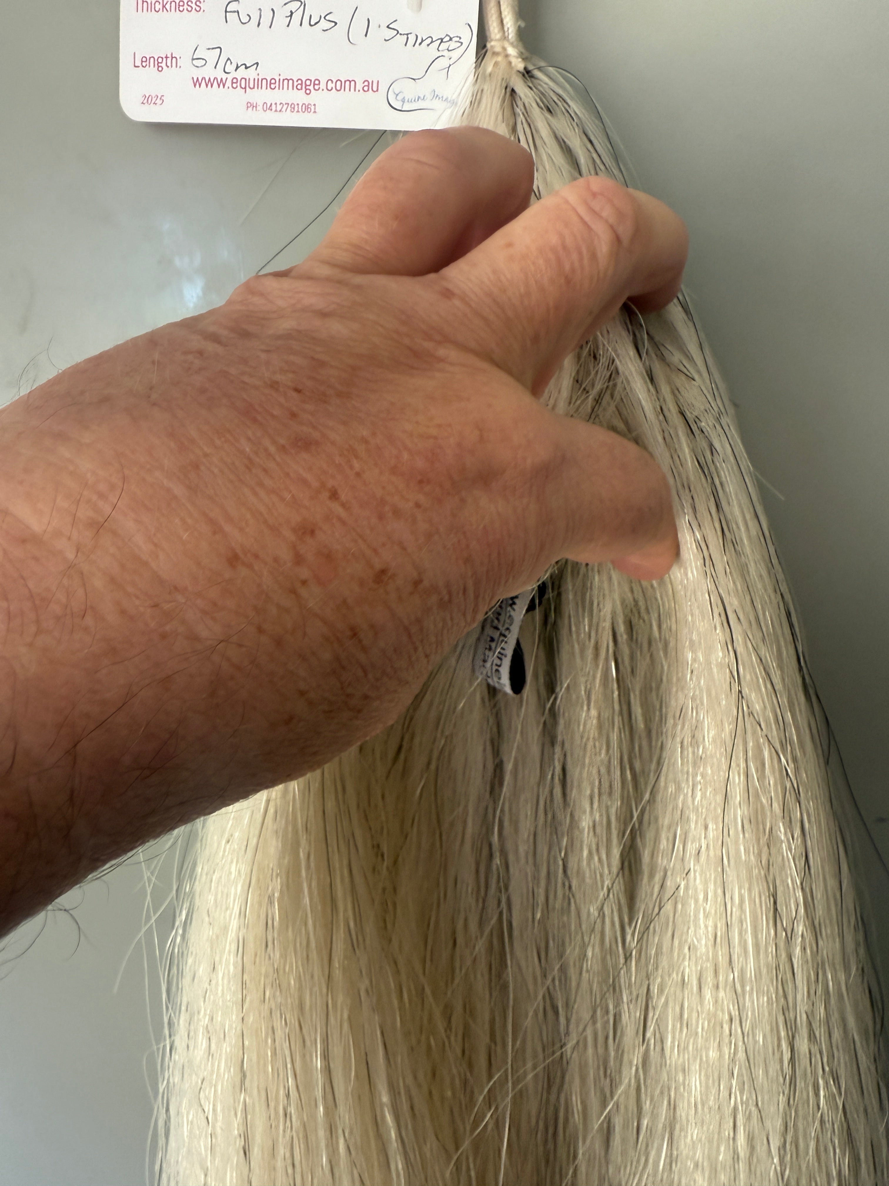 Weighted light Grey blend  Full plus ( 1.5 times ) 67 cm hair length final weight( 200g added ) 530g