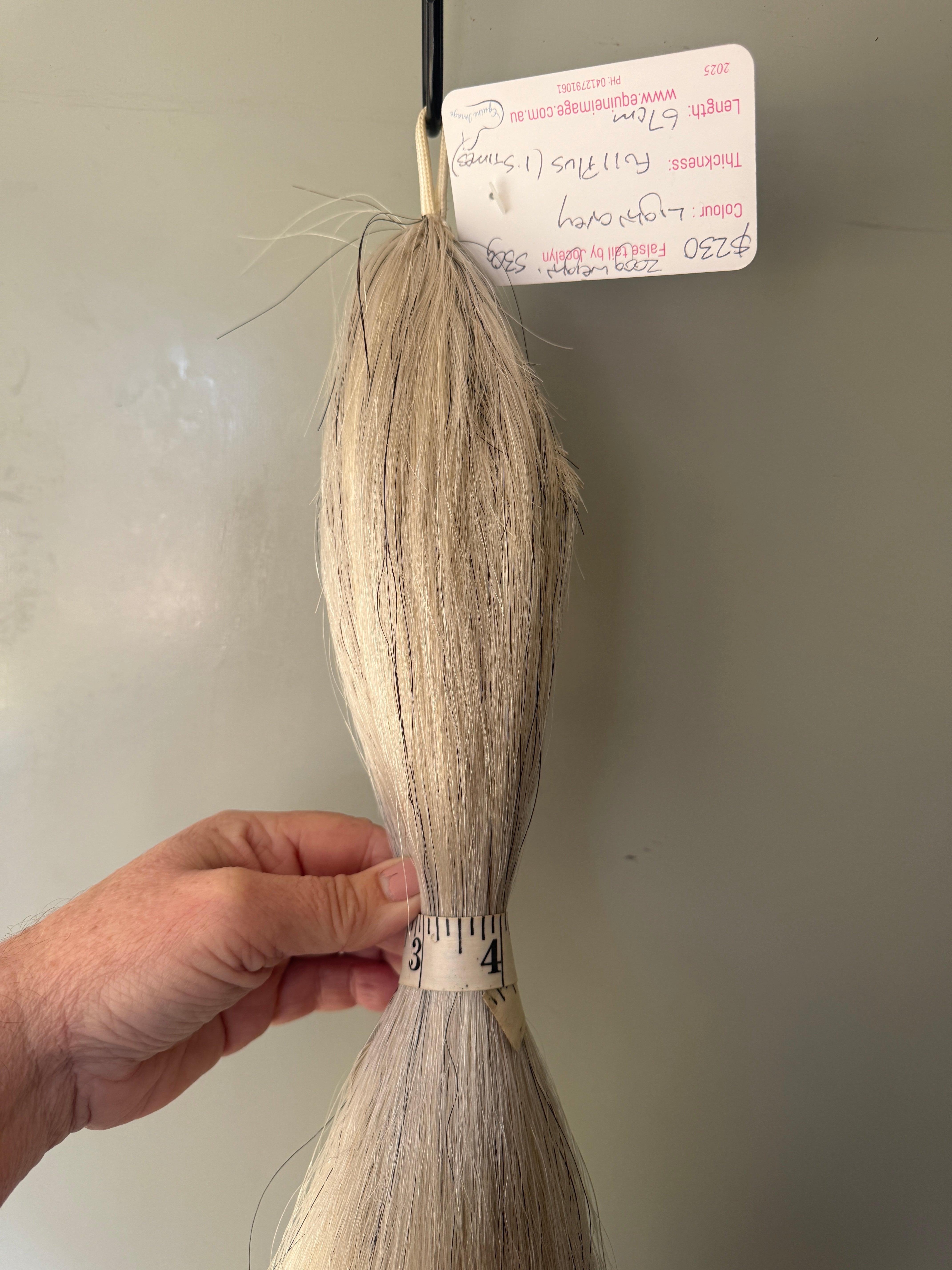 Weighted light Grey blend  Full plus ( 1.5 times ) 67 cm hair length final weight( 200g added ) 530g