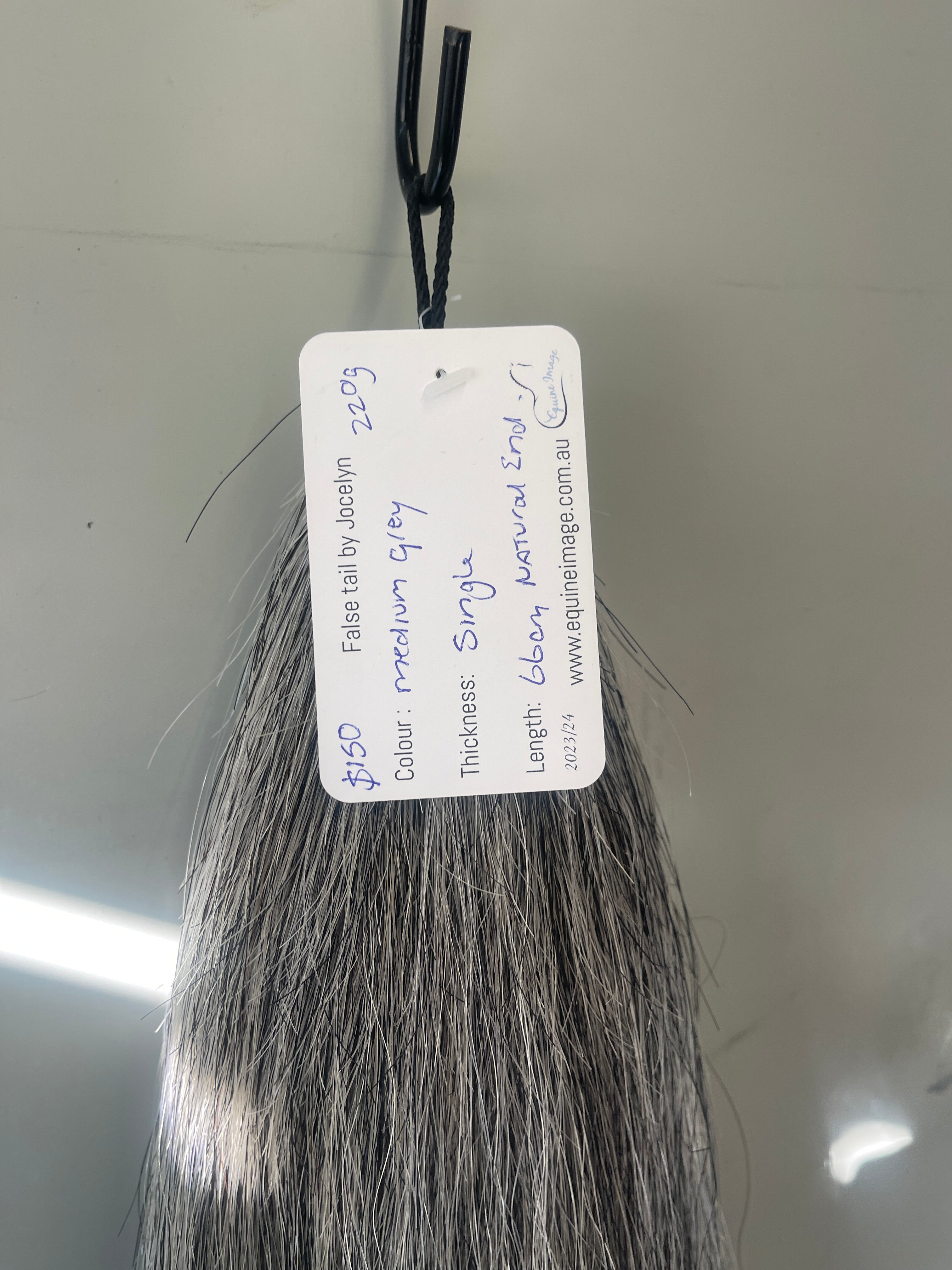 Medium Grey - salt / pepper single 66 cm long