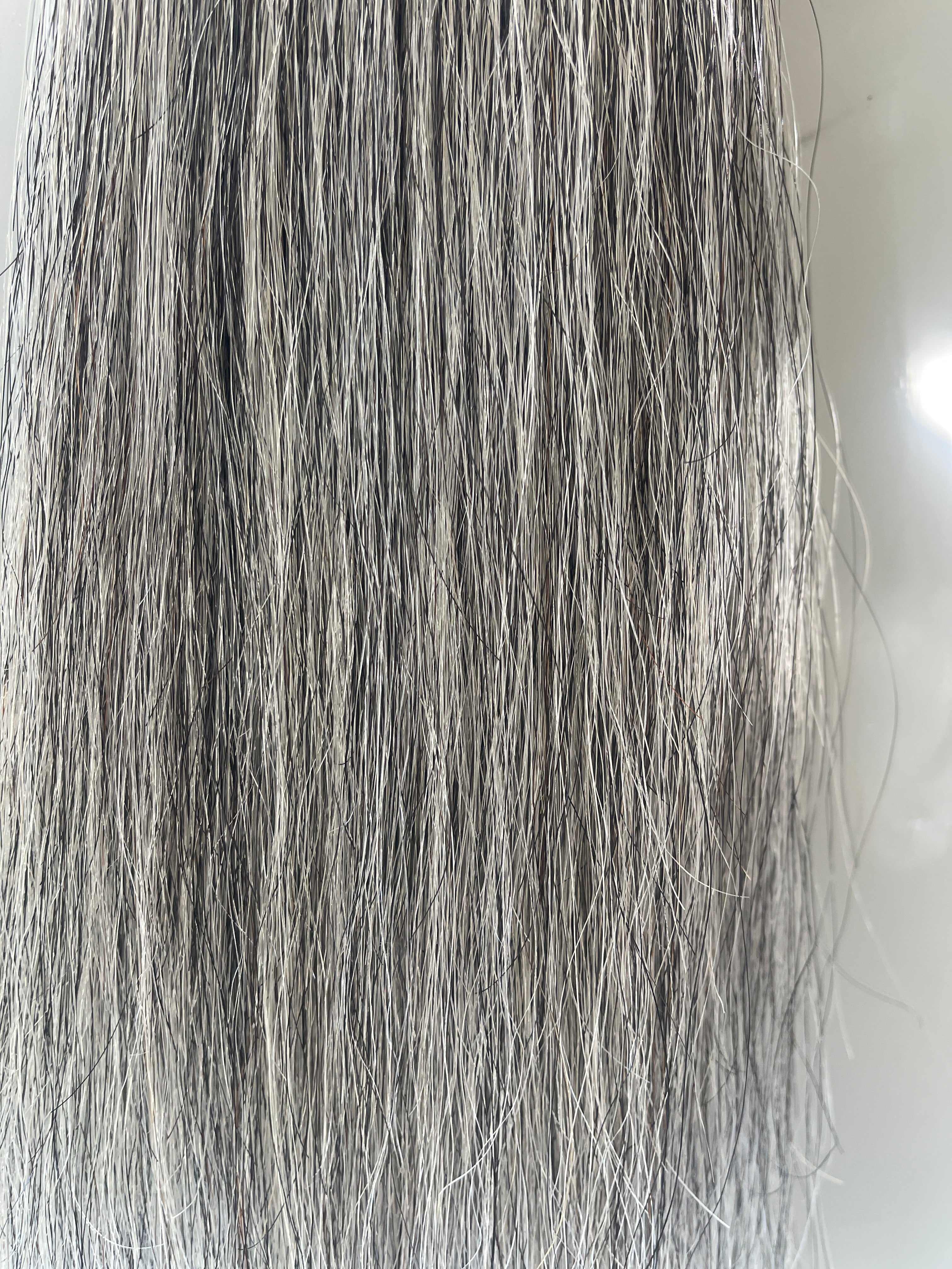 Medium Grey - salt / pepper single 66 cm long