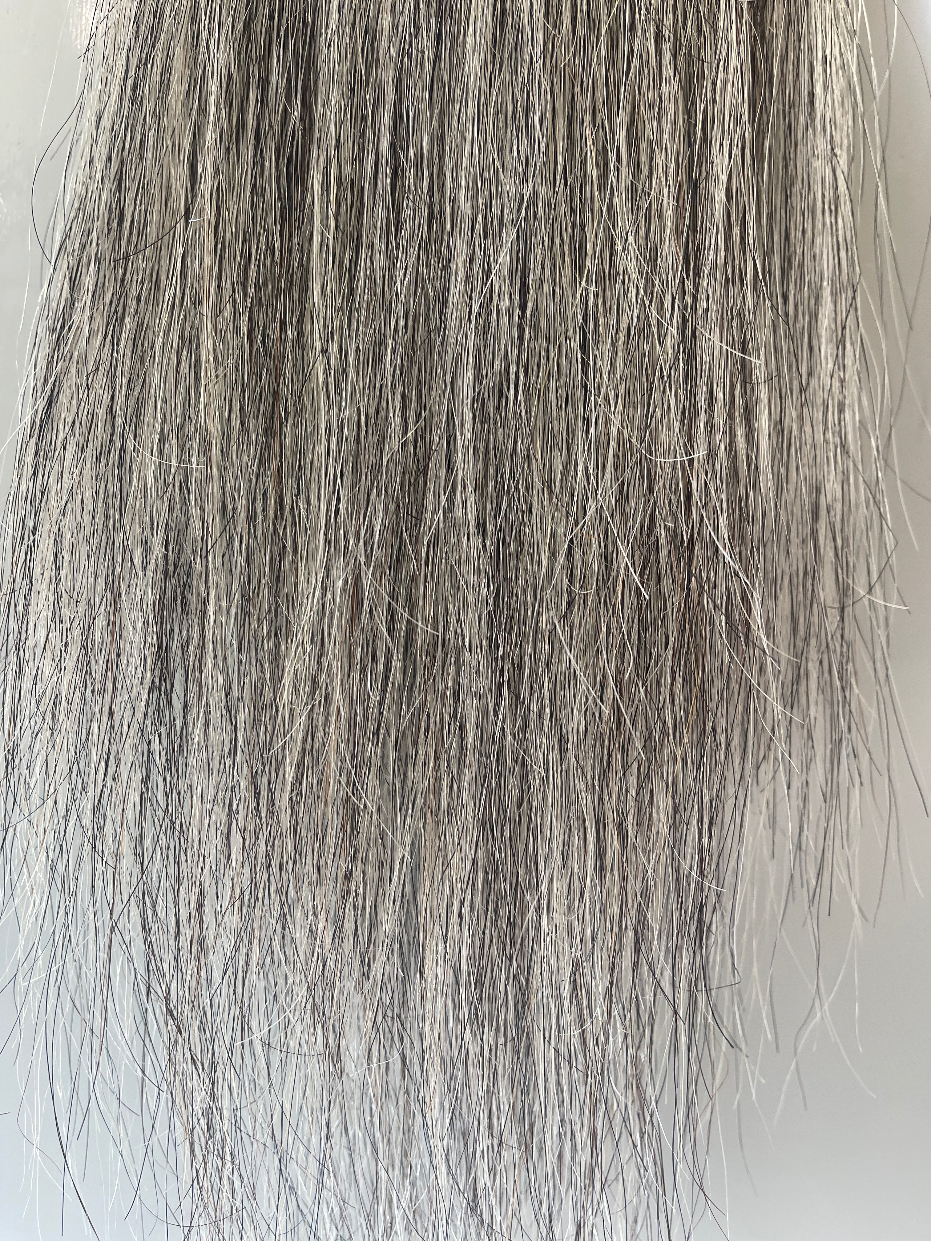 Medium Grey - salt / pepper single 66 cm long