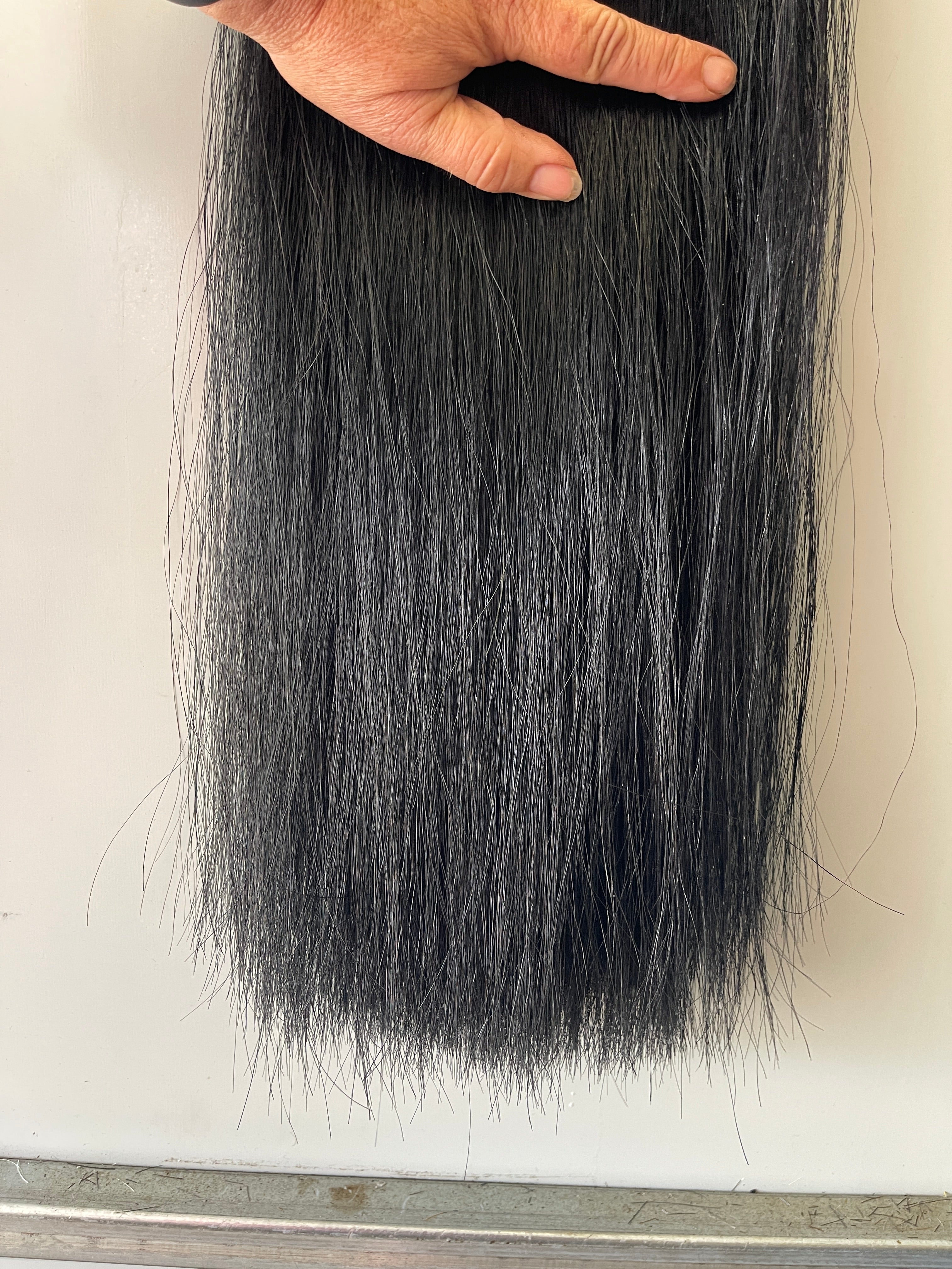 Dyed Black 70cm cut end Single Thickness